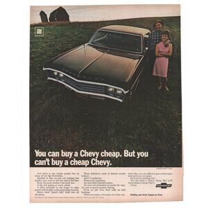 Chevrolet Impala Car Magazine Advertisement Vintage Chevy Automobilia Farmer